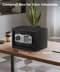 Smart Biometric Fingerprint Safe Lockbox With 3 Way Access, Electronic Keypad, Large Display Screen on desk