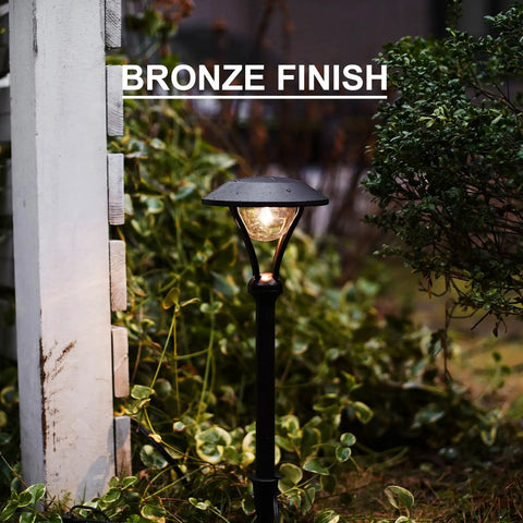 Low Voltage Path Lights For Landscape Lighting 1W LED 60 Lumens Durable Aluminum Stake Weatherproof Outdoor bronze finish