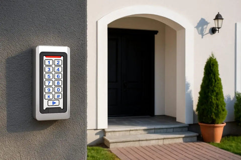 Stainless Steel Outdoor Door Access Control Keypad With Backlit Pad And Built-In Doorbell Button, Tough-As-Nails IP68 Weatherproof