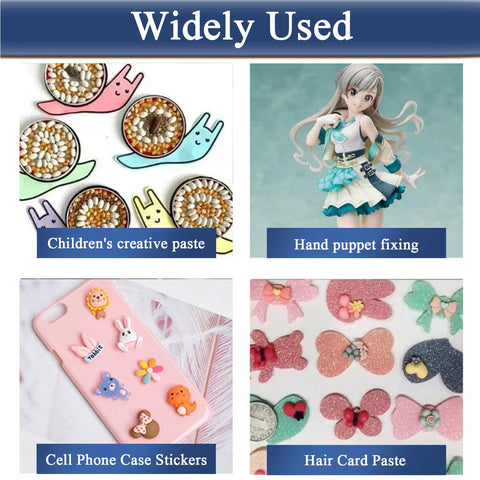 "Two Sided Mounting Putty Dots For Wall Hanging Crafts And Party Decor, Clean Removable Poster Tack For Balloons And Festivals, Residue Free Adhesive Dots That Stick Like Crazy, Easy To Use And Leaves No Mess" collage of creative uses.
