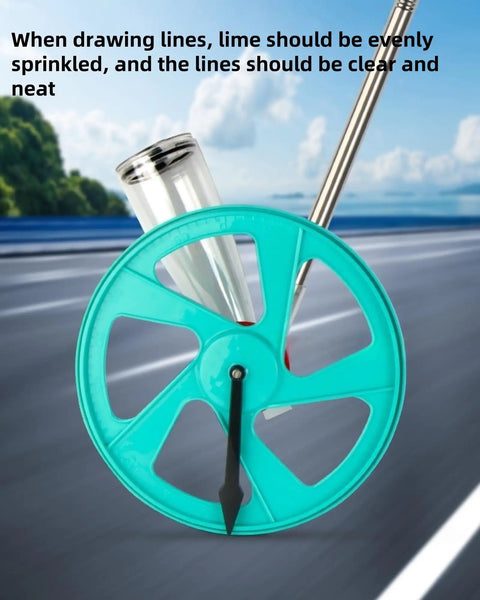Smooth Operator Adjustable Line Marking Wheel Featuring A 1000Ml Chalk Tank And 31Cm Roller, Boasting A Telescopic Handle For Flawless Sports Field Layouts And Pavement Marking Jobs.