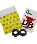 Two Kingpin Nuts For Skateboard And Longboard Trucks 3/8 Inch Standard Lock Nuts Replacement Set with packaging and logo card