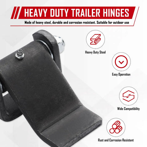 Heavy Duty Weld On Trailer Hinges Greaseable For Dump Truck Beds And Horse Trailers Corrosion Resistant Steel, durable hinge detail.