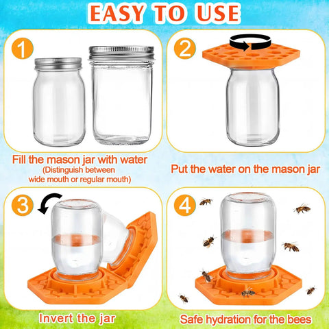 Step-by-step guide for 8 Pack Silicone Bee Feeder for Mason Jars Watering Station Beekeeping Drinking Equipment with Glass Jars