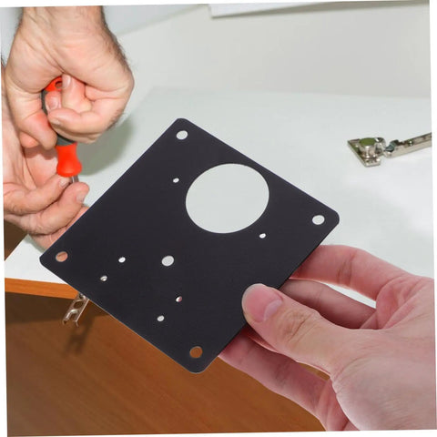 Person installing Six Pack Kitchen Cabinet Hinge Repair Plates Kit With Quick Install For Durable Cabinet Doors