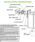 Installation guide for Big 16 Inch Outdoor Wall Lantern With Glass Shade Waterproof Exterior Sconce Anti Rust Durable Wall Mount Lamp