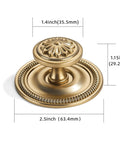 2 Pack 2.5 Inch Brushed Brass Cabinet Knobs With Vintage Backplates For Cabinets Doors And Drawers