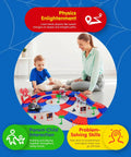Child and parent play with Awesome Spider Themed Race Track Toy With Flexible 212 Piece Car Track And Two Spider Cars