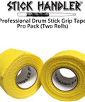 Pro Drumstick Grip Tape Yellow Twin Pack Premium Cotton Gauze Wraps, two rolls for drummers, enhances grip and control.