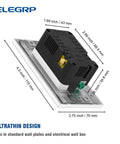 Dimensions of Dual USB Wall Outlet With 4.0A Fast Charging, 20 Amp Duplex Tamper Resistant Receptacle, Wall Plate Included