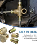 Three Way T Shape Brass Brake Tee With M10 x 1.0 Male Nuts And Short Unions For Connecting Three Sixteenth Inch Brake Line Pipes Brakeline Tee Fitting Inverted Female Tee Elbow Connector Replacement installed on brake line
