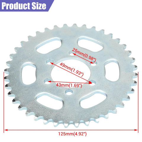 35 Chain For Mini Bike With 40 Tooth Sprocket Fits Predator 97cc 98cc 100cc Engines showing sprocket dimensions