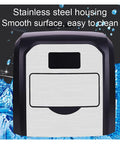 Portable Electric Countertop Ice Maker Featuring Automatic Self Clean Cycle Yields Thirty Three Pounds Of Crisp Ice Daily and produces twelve cubes in just nine minutes, sleek stainless steel housing.