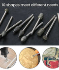 Diamond Burr Set For Rotary Tools 32Pc Kit With Diamond Grinding Bits For Dremel Carving, showcased in various shapes.