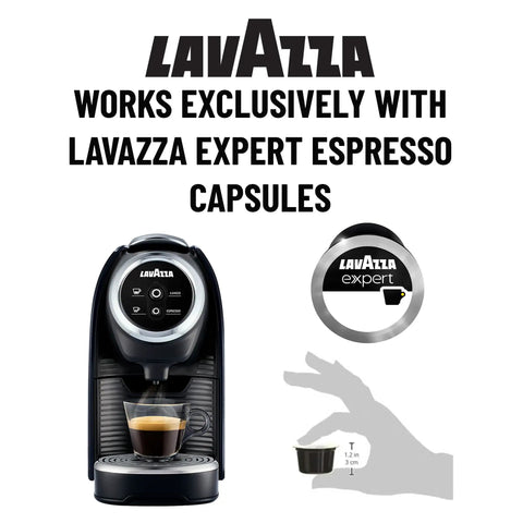 Blue Classy Mini Single Serve Espresso Machine With Two Cup Settings Simple Touch Controls Programmable Free Dose And Preset Brew Options For Barista Grade Coffee At Home with Lavazza capsules