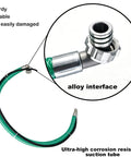 Pro Level Airless Paint Sprayer With 850W Motor For House Painting And Diy Furniture showing sturdy green suction hose with alloy interface.
