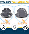6 Pack Round Ceiling Electrical Boxes For DIY Pros, 20 Cu In PVC Junction Boxes With Grounding Lug And Screws, Great For Light Fixtures And Ceiling Fans, Ideal For New Work Installations, Gray, ETL certified