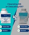 Cleansing Kit For RO100ROPOT And RO100ROPOT UV Countertop Systems To Support Internal Cleaning, Protect Filters, Preserve Performance, Easy DIY Maintenance Kit For Fresh Water And Optimal System Life. Bluevua cleansing tablet bag and descaling powder pouch comparison