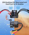 Waterproof RC Brushless Motor And ESC Combo 2430 7200KV With 35A ESC for 1/16 and 1/18 off road cars in sand and water