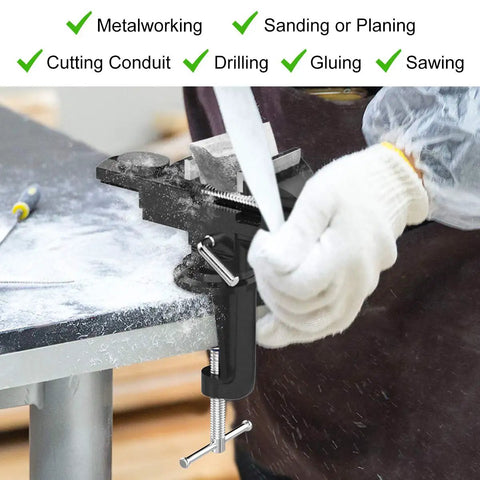 3 Inch Universal Swivel Base Table Vise With 360 Degree Rotation Portable Bench Clamp for woodworking and metalworking use