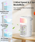 Game Changer 4 In 1 Portable Air Conditioner Humidifier Fan With Remote, 3 Speeds, 1500ml Tank shown on wooden table