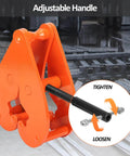 Heavy Duty Vertical I Beam Lifting Clamp With 11,000 Lbs Capacity, 5 Ton Rigging Beam Clamp, orange steel, adjustable handle