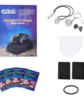 Awesome Rock Tumbler Kit For All Ages with instruction manual, polishing grits, gemstones, and accessories displayed.