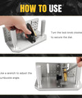Beefy Belt Grinder Knife Jig With Adjustable Sharpening Locator, Angle Ranges Minus Five To Twenty Five Degrees, Dual Press Plates