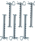 R Clip And Clevis Pin Set With One Quarter Inch Diameter And Two And A Half Inch Length Includes Six Clevis Pins And Six R Clips Built To Last Rust Resistant For Home Farm And Automotive Applications All Purpose Quick Install Ready To Go. Close-up view of metal pins and clips.
