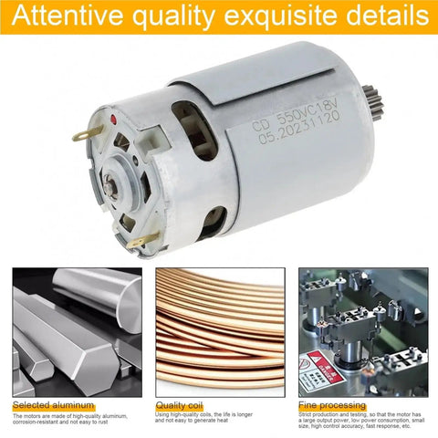 Durable 18V Dc Micro Gear Motor With 13 Tooth Diameter Pinion showcasing aluminum casing and quality coil for Bosch Gsr182Li drills.