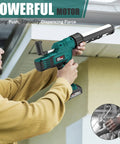 Man using Cordless Caulking Gun Kit With Six Speed Control For Caulking Filling Sealing And Adhesive Dispensing In Home Repairs