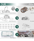 Comparison of 600 Piece Aluminum Crush Washer Set DIN2690 with other materials, showcasing premium aluminum, smooth finish, and size variety.