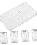 Solid As A Rock Heavy Duty Iron Furniture Leg Conversion Brackets For Couches And Tables, pack of 5 sturdy steel mounting plates.