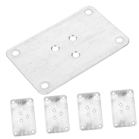 Solid As A Rock Heavy Duty Iron Furniture Leg Conversion Brackets For Couches And Tables, pack of 5 sturdy steel mounting plates.
