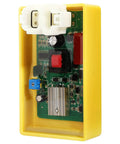 Performance Racing 6 Pin DC CDI Box For GY6 Engines With Adjustable Timing, close-up view of circuit board and connectors