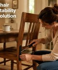Applying Built To Last Heavy Duty Flat Straight Wood Brace Brackets Kit 6 Pack In Matte Black to chair for repair