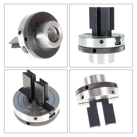 Beefy 3.25 Inch Wood Lathe Chuck With 1 X 8 TPI Pre Threaded Mount, Large Pen Blank Drilling Chuck, Reversible Jaws, Four Angles View