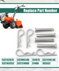 Heavy-Duty Clevis Pin And Clip Kit Replacement For Husqvarna Tiller Drive, Replaces 532132673 And 532003146, Pro-Grade Hardware That Protects The Drive Assembly And Extends Equipment Life.