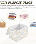 Rugged Foldable Storage Bin With Flip Top Lid And Sturdy Handles For Home Organization Bedroom Closet Collapsible Box crafted with durable 300D Oxford fabric and Velcro closure, ideal for storing clothes.