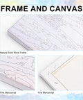Close-up view of framed paint by numbers kit for adults and kids 8 to 12, flower design, 10x10 inch, solid wood frame, ready to hang