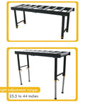 Nine Roll Conveyor Roller Stand With Adjustable Height For Heavy Duty Load, 65 Inch Long Industrial Roller System, 25.5-44 in height
