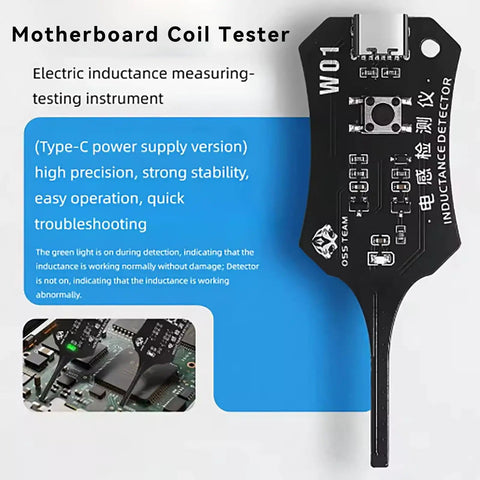 Type C Inductance Tester For Phone Motherboard Coil Detector And Circuit Board Inductor Scanner Quick Fault Check Tool