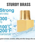 Brass Pipe Fittings One Half Inch Male To One Half Inch Female NPT Adapters Pack Of Two Durable Solid Brass Extension