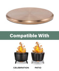 Gold Tabletop Fire Pit Cover For Patio Pits 25.6 Inch Durable Stainless Steel Lid Weather Resistant Outdoor Protector