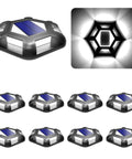 Solar Dock Lights 8 Pack Waterproof Outdoor LED Aluminum Path Lights for Driveways and Gardens, installed, top view