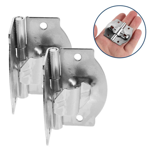 4 Pack Silver Iron Folding Hinges With Concealed Mounting For Luggage Cases And Toolboxes Adjustable Angle Dual Shaft