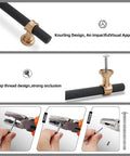 Five Inch Knurled Cabinet Pulls In Matte Black And Champagne Bronze For Kitchen Cabinets And Furniture, Aluminum And Zinc Alloy Drawer Handles, 10 Pack Solid Cabinet Hardware By KOMOTIA shown in knurling detail and installation process