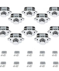 Ten Pack Keyless Push Button Cabinet Latches For RVs And Marine Use With Screws And Steel Pads Silver Durable