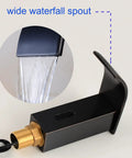 Motion Activated Touchless Waterfall Bathroom Faucet With Square Body Hands Free Tap Matte Black Finish Easy Install
