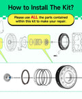 Diagram of Pro Grade Washer Clutch Kit Upgrade With Beefed Up Slider Gear installation featuring various parts.